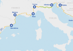 Eurovelo8 “del Mediterraneo”  collega Cadice, in Spagna, ad Atene e a Cipro
